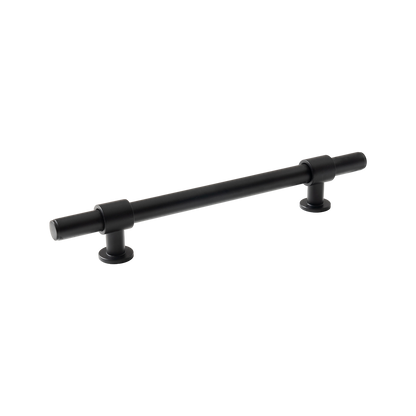 Momo Belgravia Plain Bar Pull Solid Brass 160mm in Matt Black