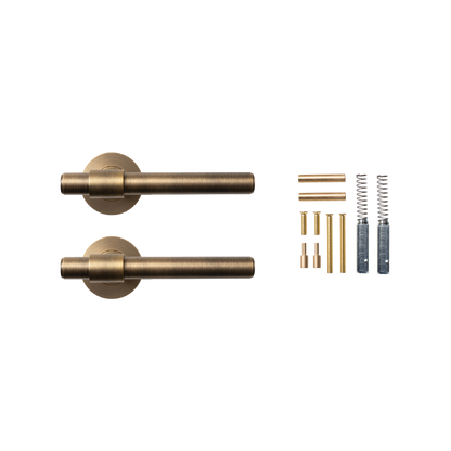 Momo Belgravia Plain Lever Handle Set Dark Brushed Brass (2)