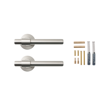 Momo Belgravia Plain Lever Handle Set Dull Brushed Nickel (2)