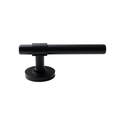 Momo Belgravia Plain Solid Brass Mortice Lock Passage Lever Set In Matt Black (2)