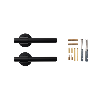 Momo Belgravia Plain Lever Handle Set Matt Black (2)