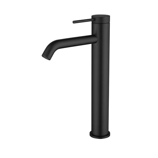 Bella Vista Mica Tall Basin Mixer (Curved Spout) Black