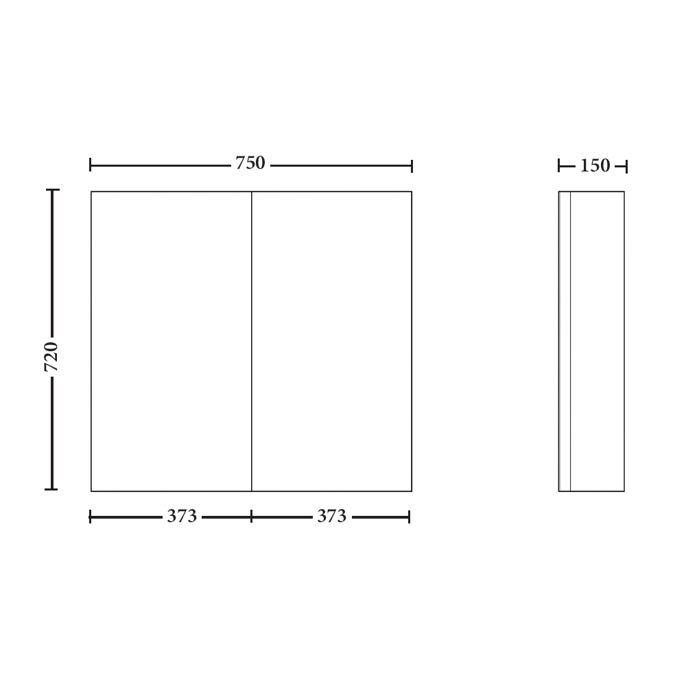 Mirror Cabinet 750mm