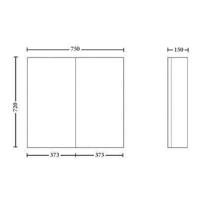Mirror Cabinet 750mm