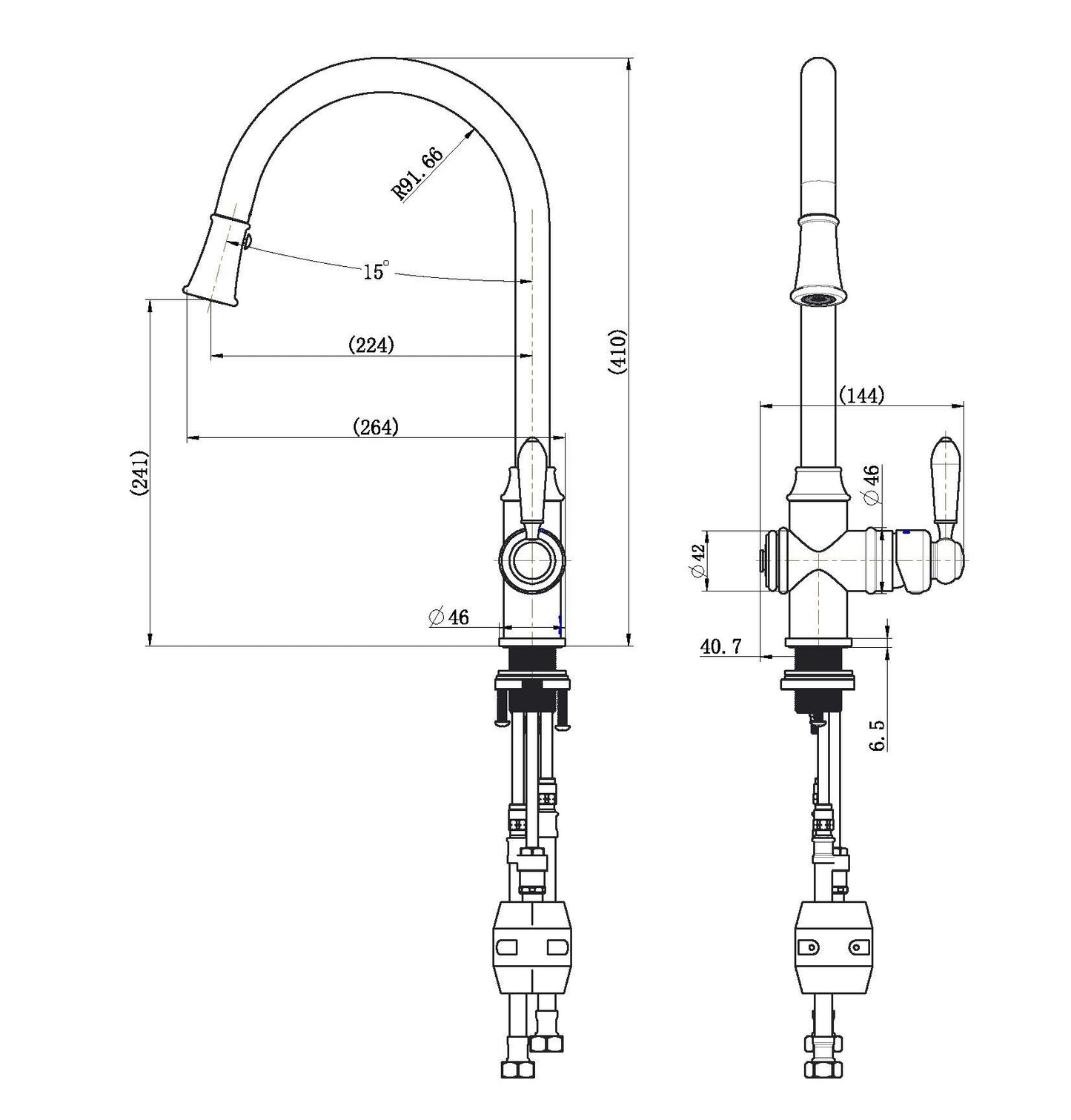 Bordeaux Pull-Out Kitchen Mixer