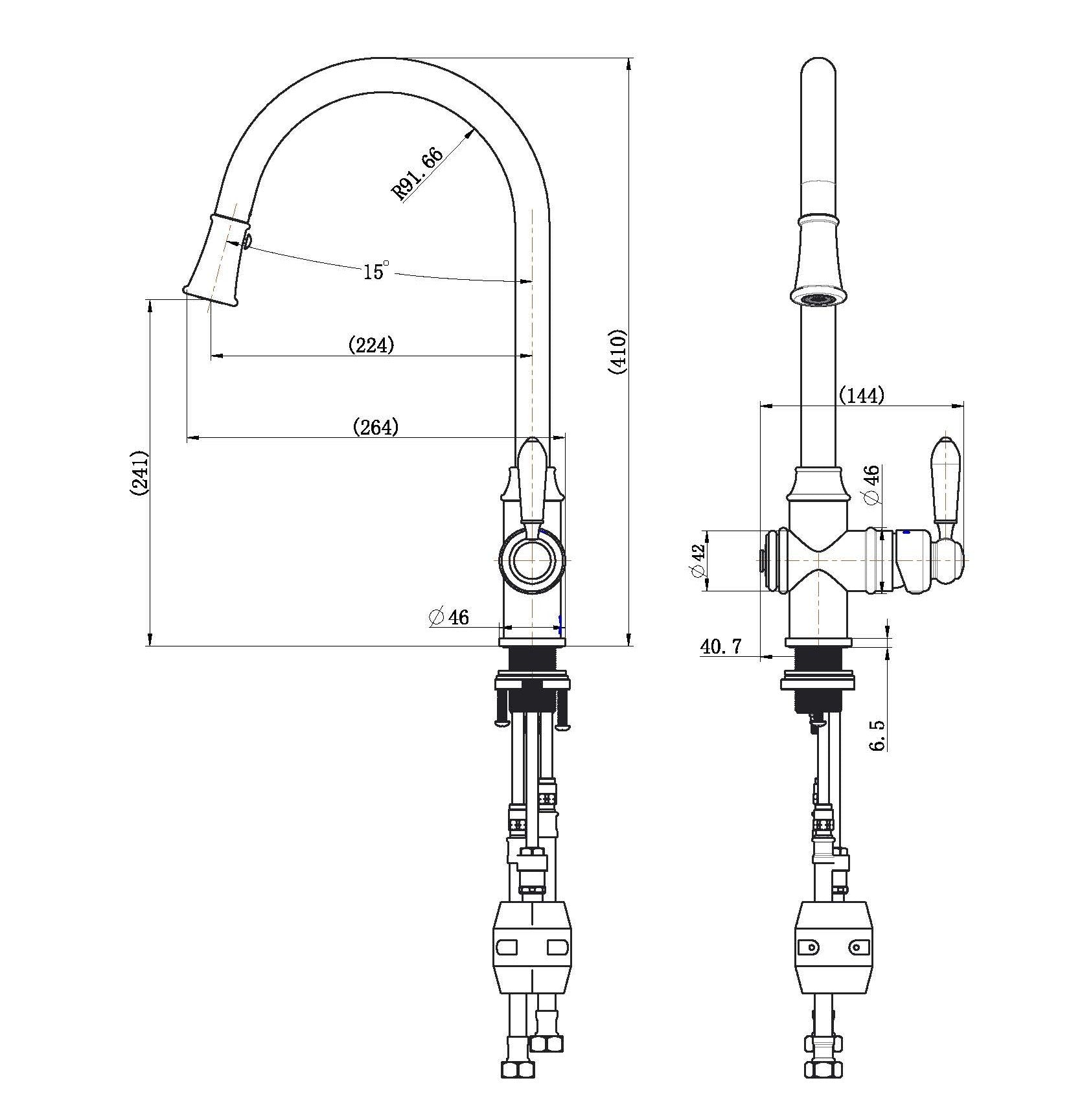 Bordeaux Pull-Out Kitchen Mixer