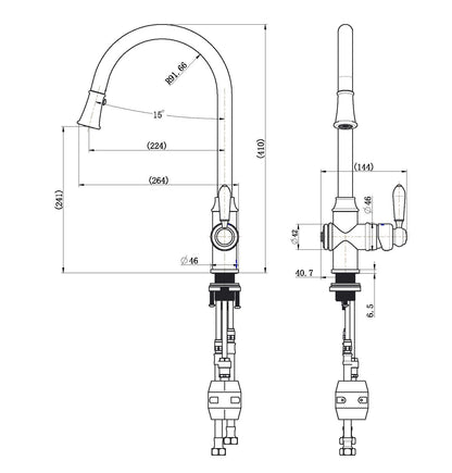 Bordeaux Pull-Out Kitchen Mixer