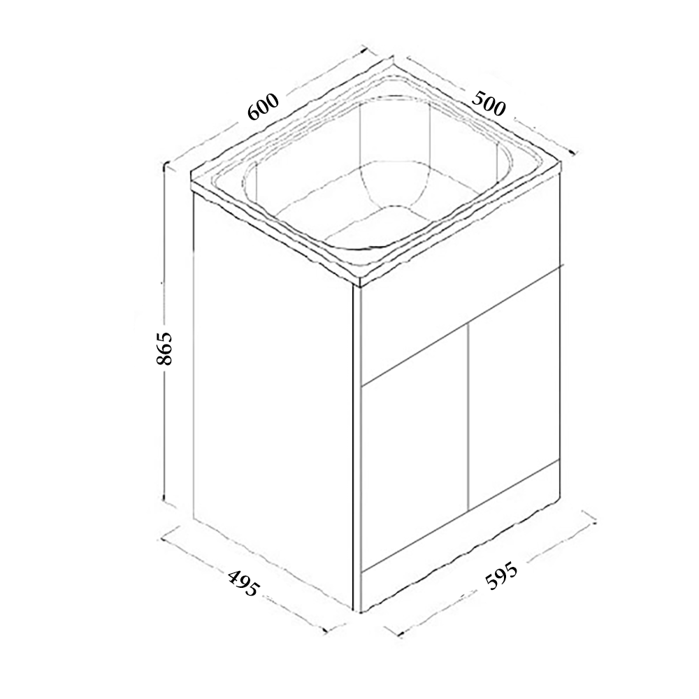 Rio Laundry Trough with Cabinet (45 litre)