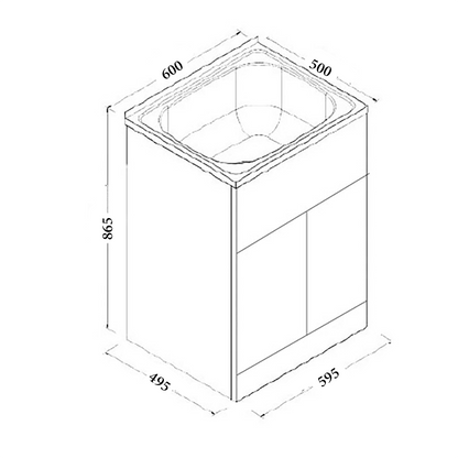 Rio Laundry Trough with Cabinet (45 litre)