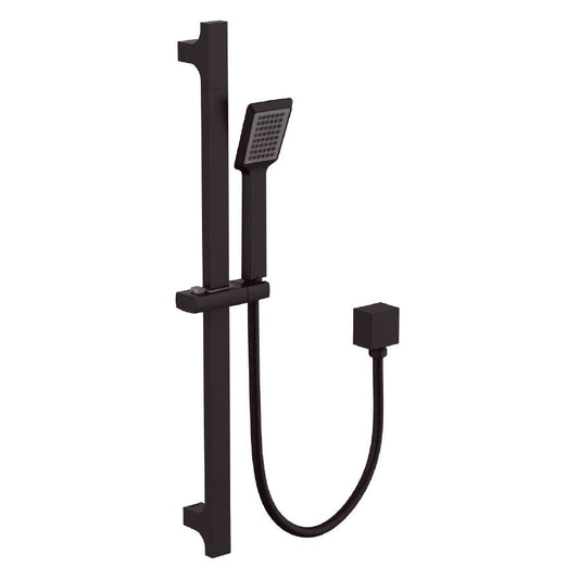 Square Shower Rail in Black