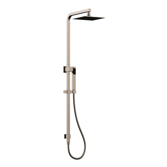 Square Shower Set in Brushed Nickel