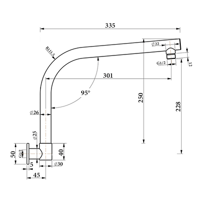 Round Shower Arm