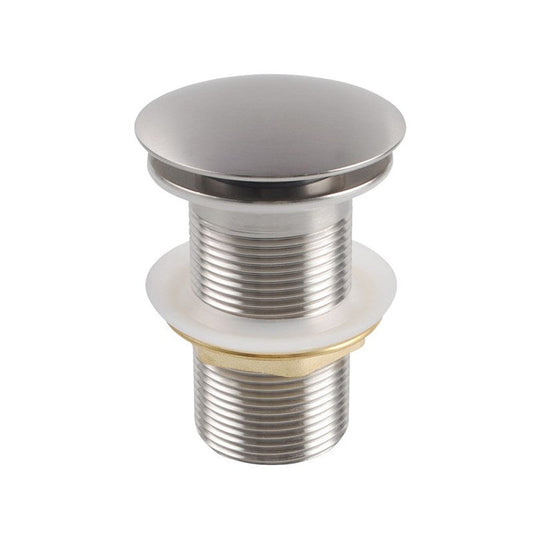 32/40mm Brushed Nickel Mushroom Solid Brass Basin Pop Up Waste with No Overflow