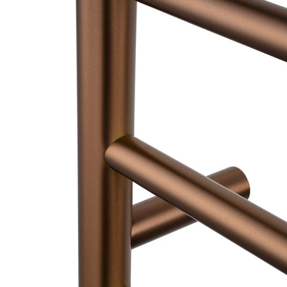 Brushed Brass Round Electric Heated Towel Rack 6 Bars