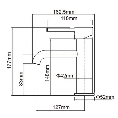 LUCID PIN - Light Brushed Brass Basin Mixer