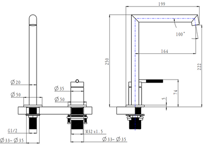 Caddence Brushed Nickel Basin Mixer
