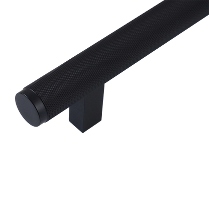 Momo Bellevue Knurled Appliance Pull Solid Brass 416mm in Matt Black (2)