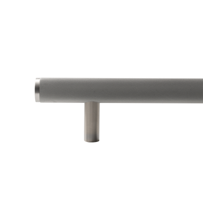 Momo Bellevue Knurled Solid Brass Door Pull Handle In Dull Brushed Nickel (2)