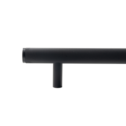 Momo Bellevue Knurled Solid Brass Entrance Pull Handle In Matt Black (2)