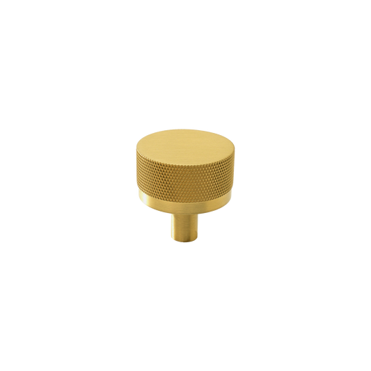Momo Bellevue Knurled Knob Solid Brass 35mm in Brushed Satin Brass