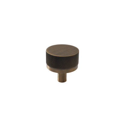 Momo Bellevue Knurled Knob Solid Brass 35mm in Dark Brushed Brass