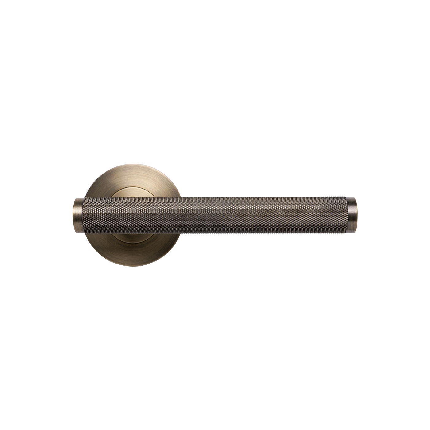 Momo Bellevue Solid Brass Knurled Mortice Lock Privacy Lever Set In Dark Brushed Brass (1)