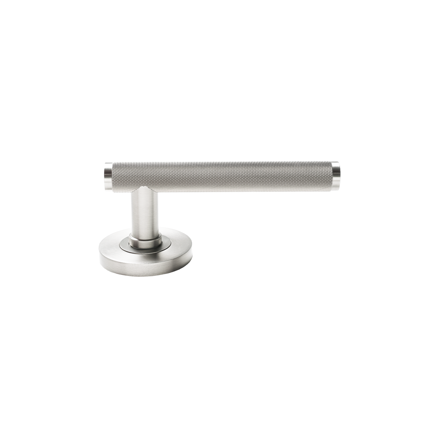 Momo Bellevue Solid Brass Knurled Lever Entrance Set In Dull Brushed Nickel (2)