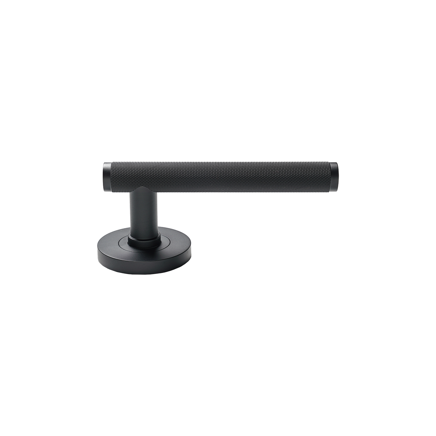 Momo Bellevue Solid Brass Knurled Mortice Lock Privacy Lever Set In Matt Black (2)