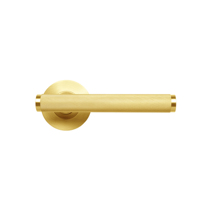 Momo Bellevue Solid Brass Knurled Mortice Lock Passage Lever Set In Brushed Satin Brass (1)