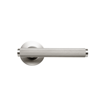 Momo Bellevue Solid Brass Knurled Mortice Lock Passage Lever Set In Dull Brushed Nickel (1)