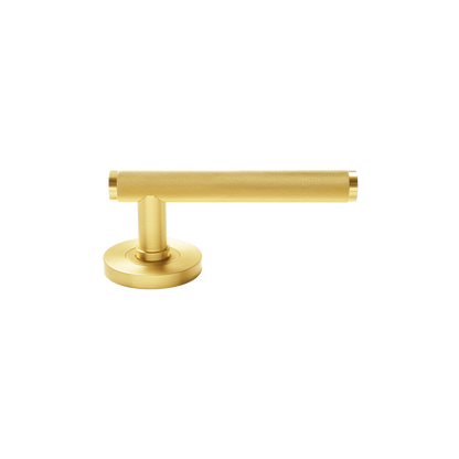 Momo Bellevue Solid Brass Knurled Mortice Lock Privacy Lever Set In Brushed Satin Brass (2)