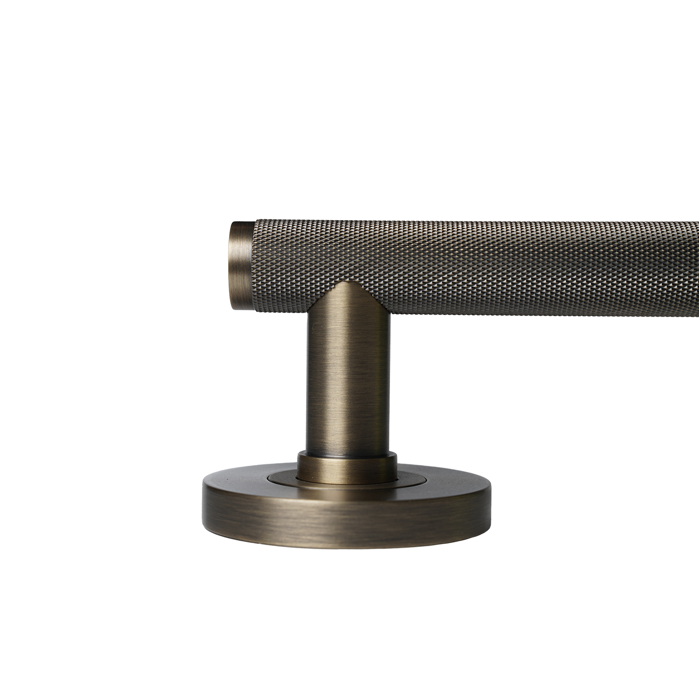 Momo Bellevue Solid Brass Knurled Lever Entrance Set In Dark Brushed Brass (3)
