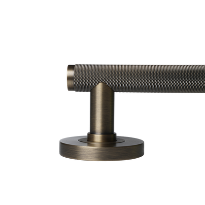 Momo Bellevue Solid Brass Knurled Lever Entrance Set In Dark Brushed Brass (3)
