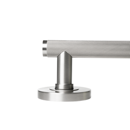 Momo Bellevue Solid Brass Knurled Tubular Latch Passage Lever Set In Dull Brushed Nickel (3)