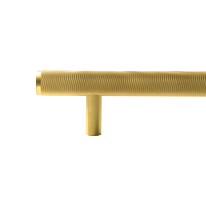 Momo Bellevue Knurled Solid Brass Door Pull Handle In Brushed Satin Brass (2)