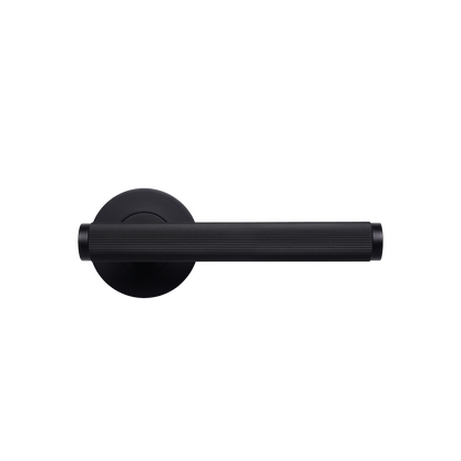 Momo Bellevue Solid Brass Lined Tubular Latch Passage Lever Set In Matt Black (1)