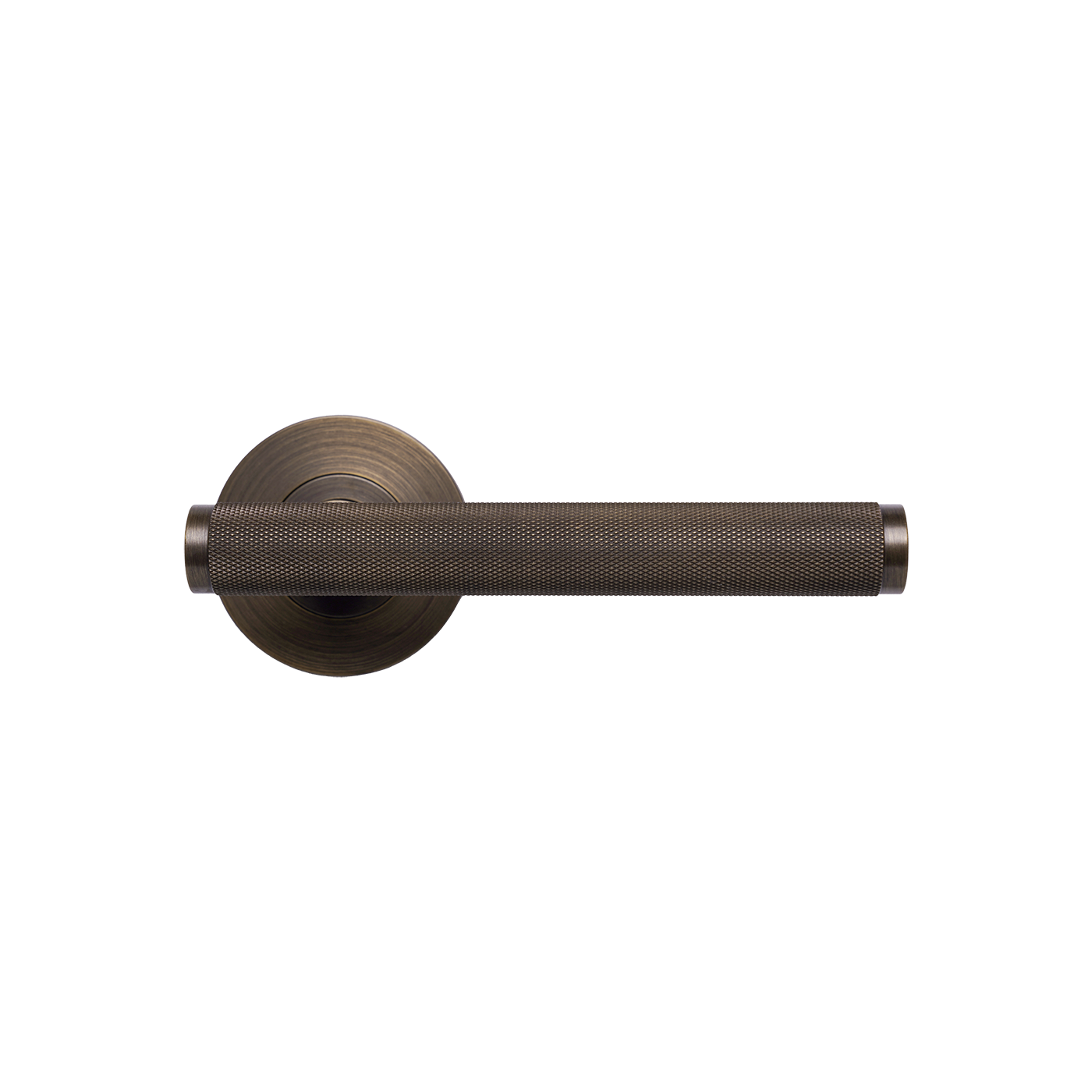 Momo Bellevue Solid Brass Knurled Tubular Latch Privacy Lever Set In Bronze (1)