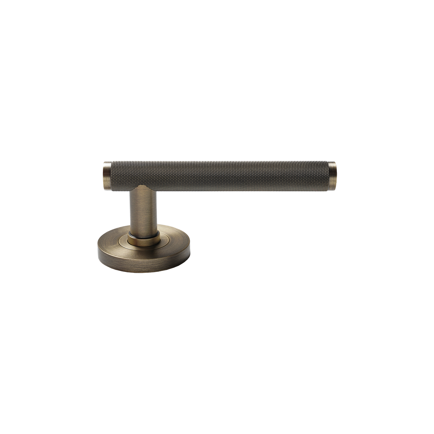 Momo Bellevue Solid Brass Knurled Lever Entrance Set In Dark Brushed Brass (2)