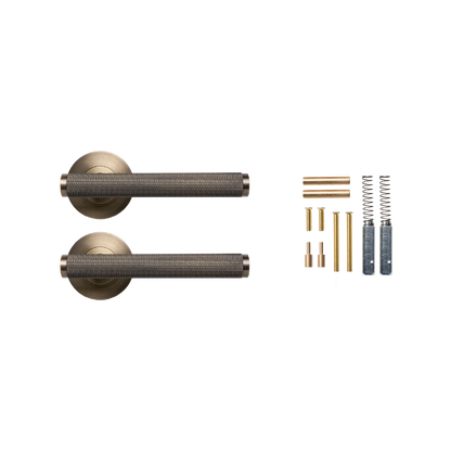 Momo Bellevue Knurled Lever Handle Set Dark Brushed Brass (2)