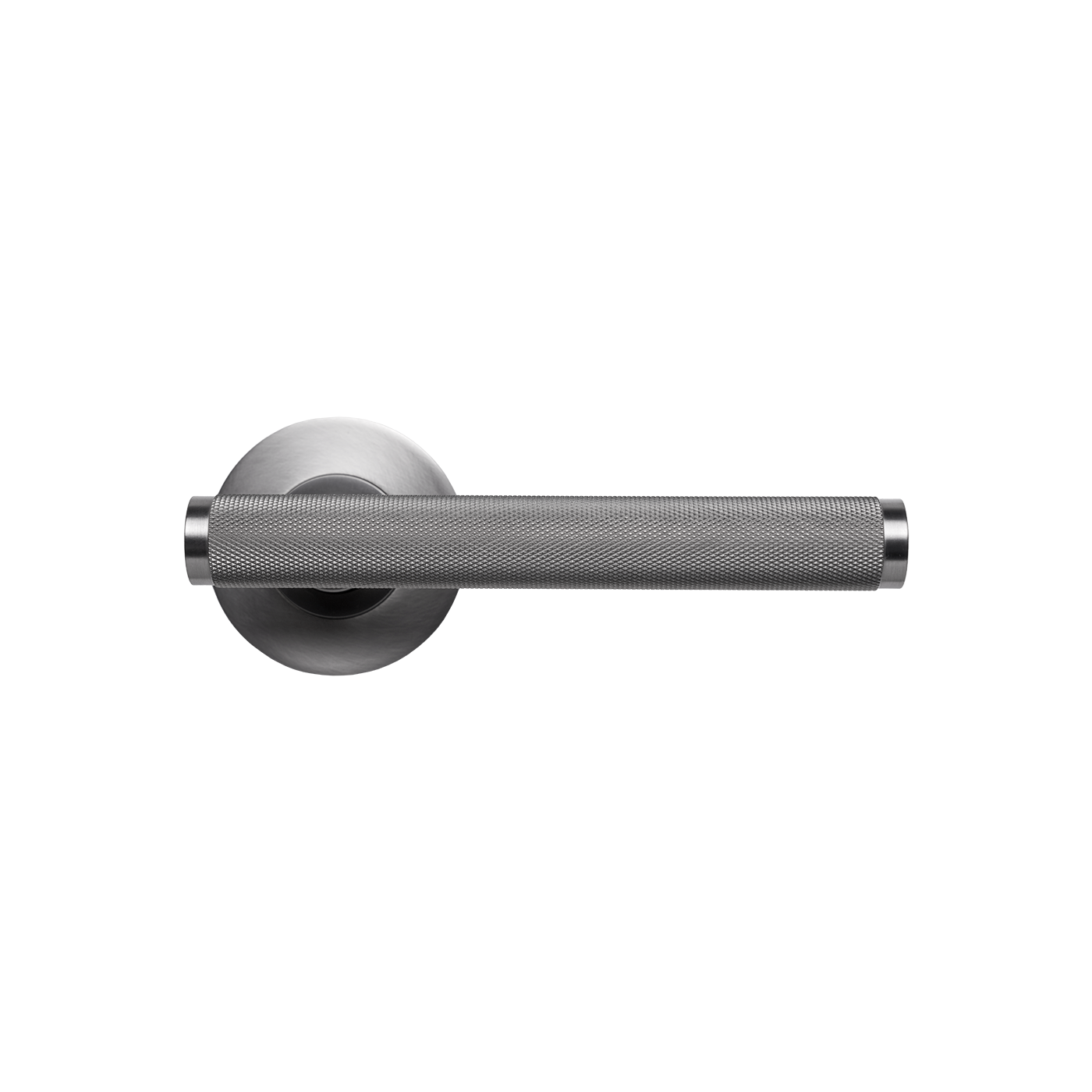 Momo Bellevue Solid Brass Knurled Tubular Latch Privacy Lever Set In Dull Brushed Nickel (1)