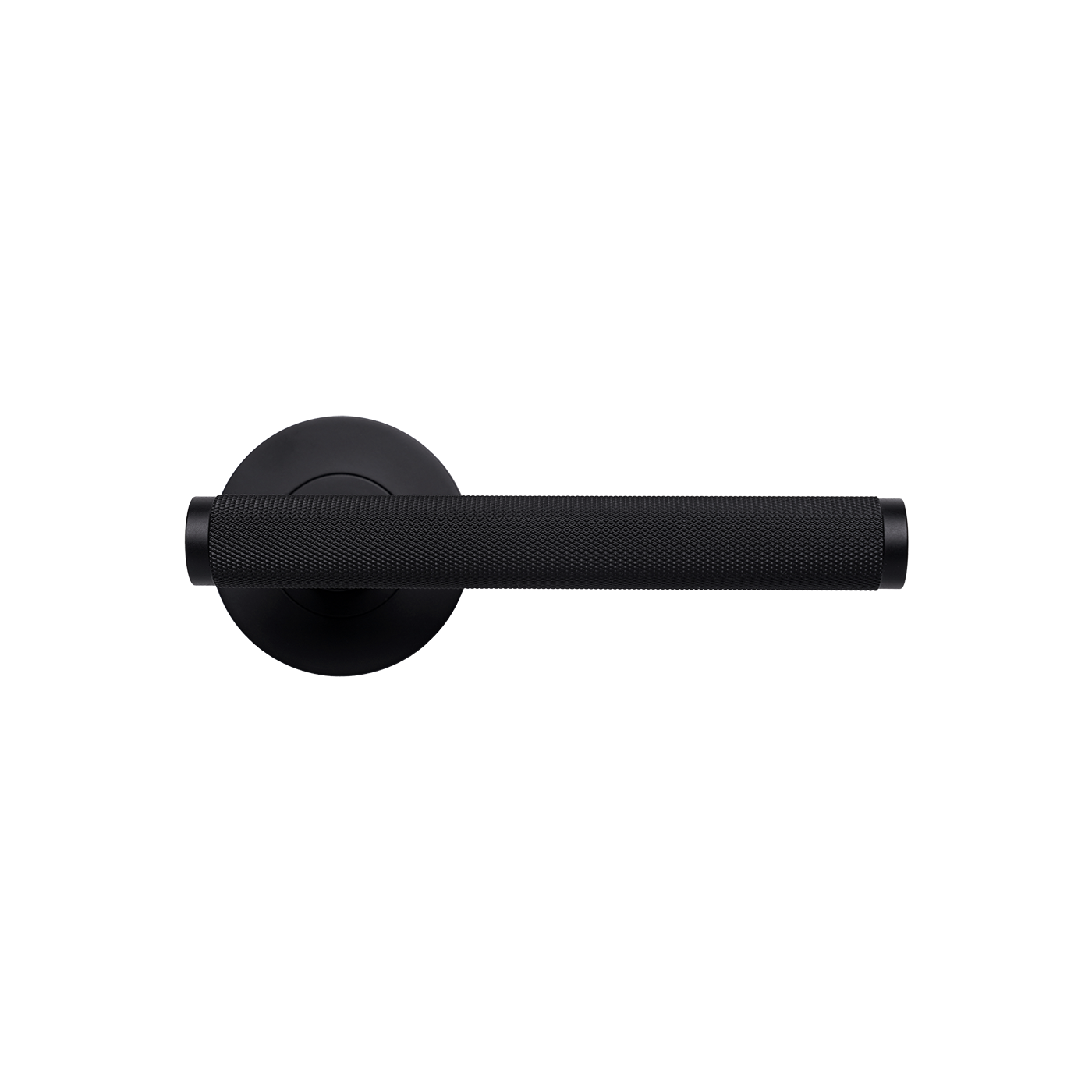 Momo Bellevue Solid Brass Knurled Tubular Latch Privacy Lever Set In Matt Black (1)