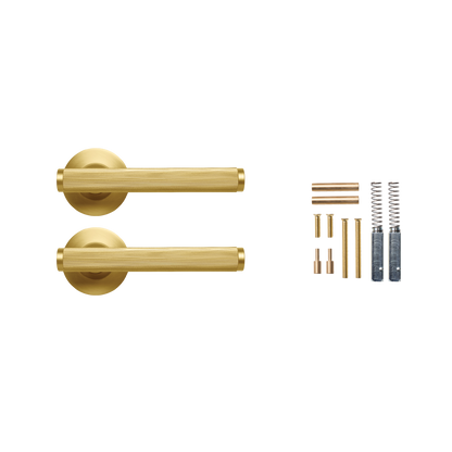 Momo Bellevue Lined Lever Handle Set Brushed Satin Brass (2)