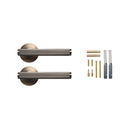 Momo Bellevue Lined Lever Handle Set Dark Brushed Brass (2)