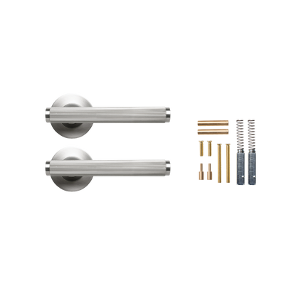 Momo Bellevue Lined Lever Handle Set Dull Brushed Nickel (2)