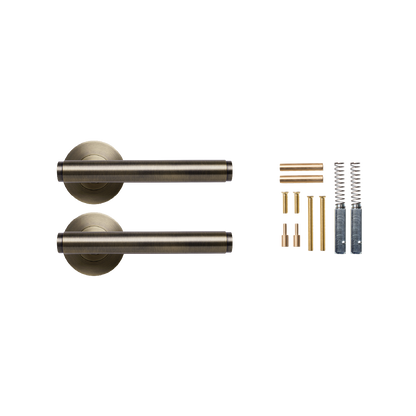 Momo Bellevue Plain Lever Handle Set Dark Brushed Brass (2)