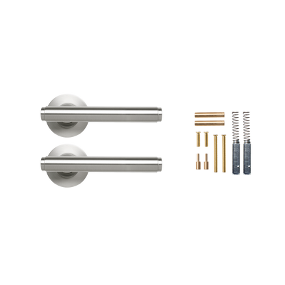 Momo Bellevue Plain Lever Handle Set Dull Brushed Nickel (2)