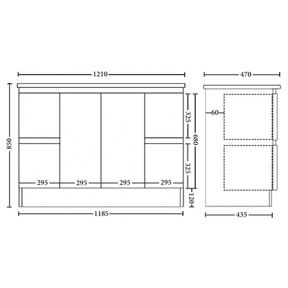 Rio 1200mm Freestanding Vanity