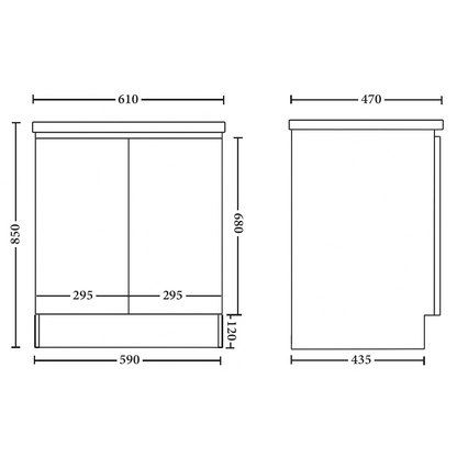 Rio 600mm Freestanding Vanity