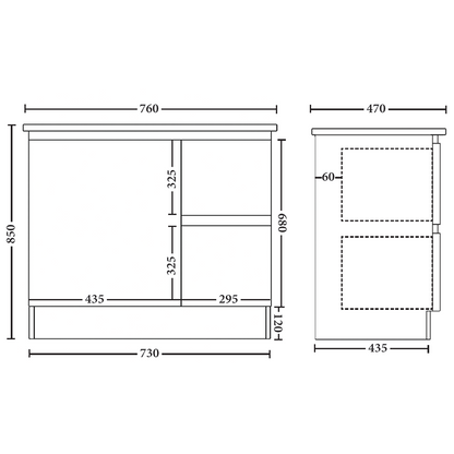 Rio 750mm Freestanding Vanity