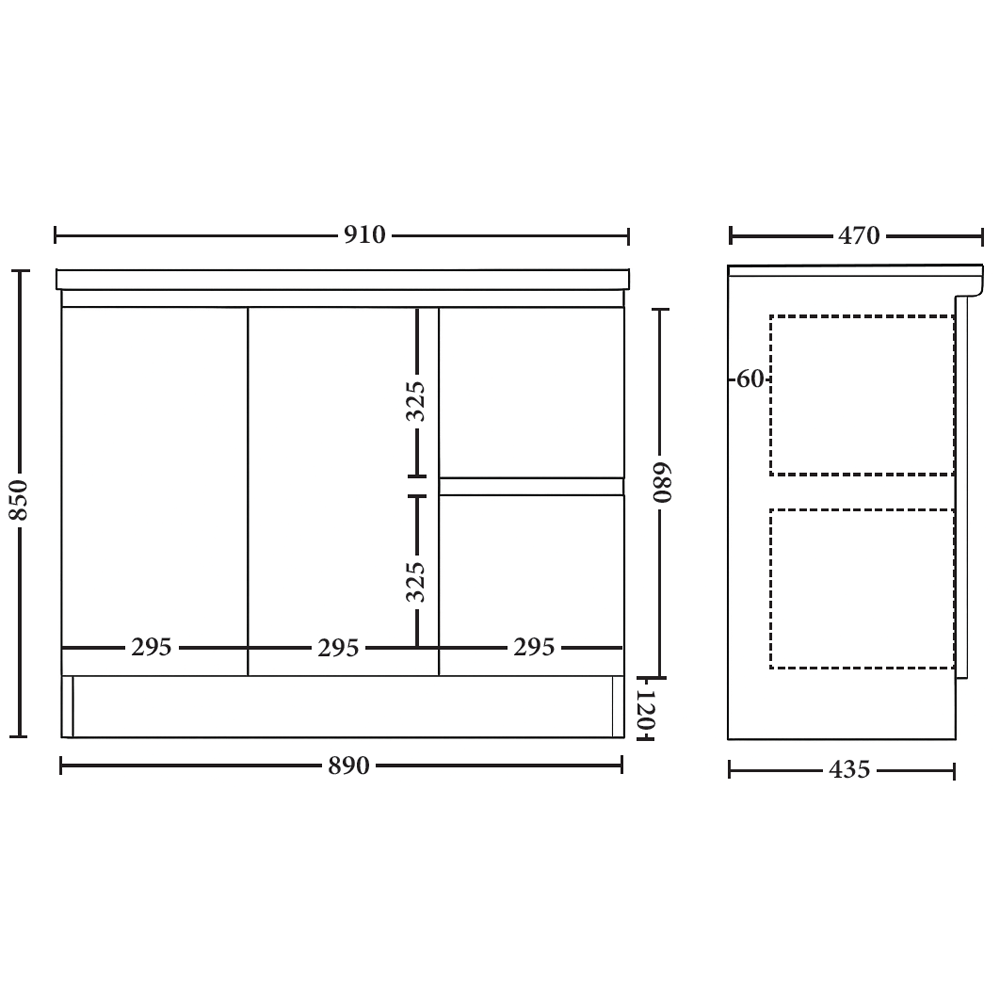 Rio 900mm Freestanding Vanity